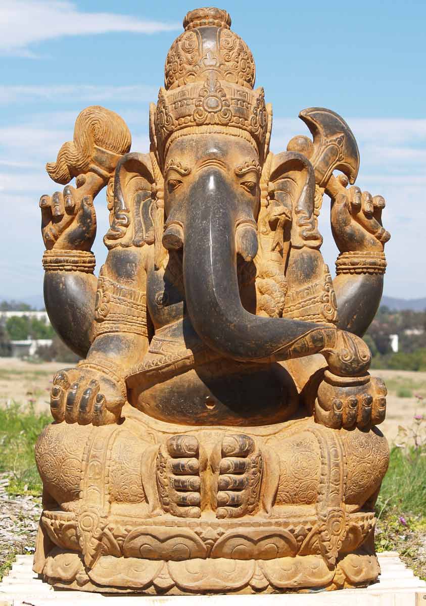 Large Stone Garden Ganesh Statue 50"